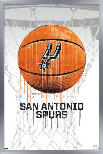 Miniatura 8 de Trends International NBA San Antonio Spurs - Póster de pared Drip Basketball 21, 22.375 x 34 pulgadas, versión premium sin marco