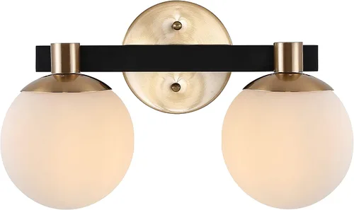 Miniatura 12 de JONATHAN Y Lámpara de pared LED de 5.75 pulgadas, color latón/negro, 1 luz de globo moderno, pantalla de vidrio esmerilado, lámpara de pared Art