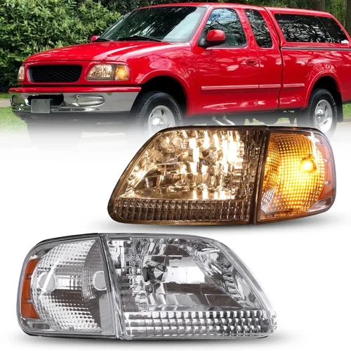 Miniatura 6 de WJ10-0014-01 faros delanteros con lente transparente, carcasa cromada Winjet (Ford)