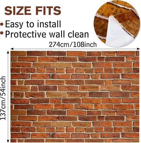Miniatura 2 de Chuangdi Papel Tapiz de Pared de Piedra de Ladrillo Escenario de Pared de Piedra Decorador de Escena Hoja de Ladrillo Papel Tapiz Cortinas Puerta