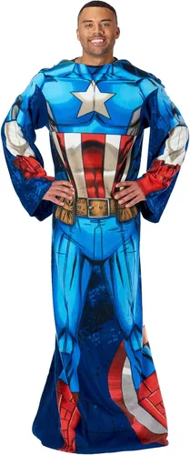 Manta Marvel de Capitán América, manta cómoda con mangas, para adulto