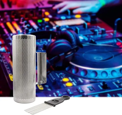 Miniatura 6 de EastRock Güiro Shaker de Acero Inoxidable de 8" x 3" Instrumentos Musicales de Percusión con Rascador