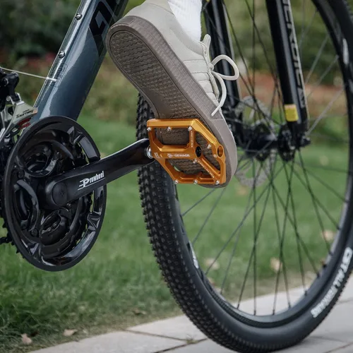 Miniatura 2 de Pedales de bicicleta de carretera/montaña - Pedales de bicicleta de 3 rodamientos - Pedales planos mecanizados CNC de 9/16 pulgadas con clavos