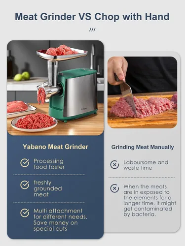 Miniatura 4 de Picadora eléctrica de carne, picadora de carne resistente, máquina de relleno de salchichas, molinillo de alimentos con kit de salchichas y kubbe, 2