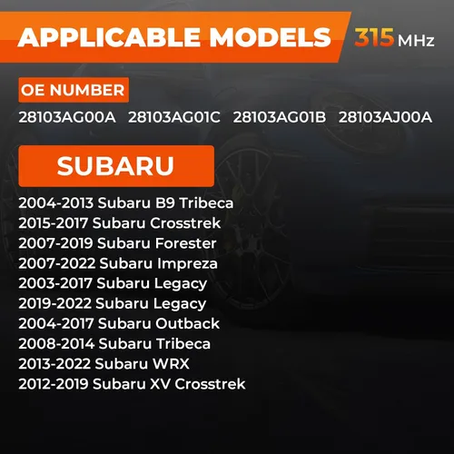 Miniatura 2 de Jsueng Sensor de monitoreo de presión de neumáticos TPMS preprogramado, 4 piezas, compatible con el modelo Subaru, Legacy Outback, Crosstrek