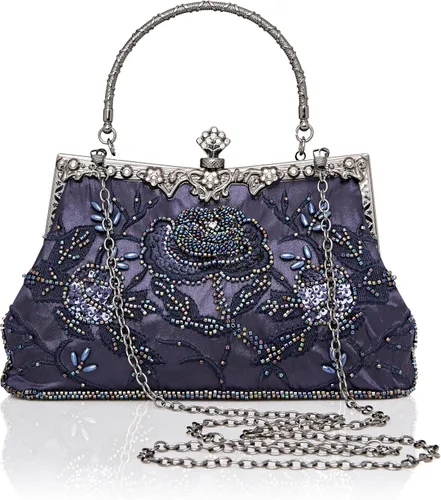 BABEYOND Bolsos de mano de noche para mujer, accesorios vintage para bolso de noche para mujer, Gatsby de los años 20 con cuentas de lentejuelas y