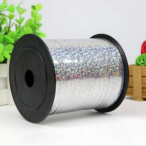 Miniatura 4 de Cinta rizadora metálica brillante de 500 yardas, arco iris, globo multicolor, rollo de cuerda iridiscente para envolver regalos