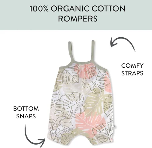 Miniatura 3 de HonestBaby Multipack Short Romper and Ruffle Bodysuit Dress 100% Organic Cotton for Infant Baby and Toddler Girls