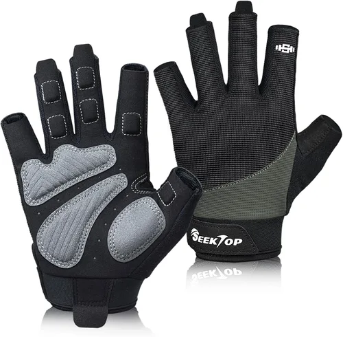 Miniatura 7 de Seektop Guantes de entrenamiento para hombres y mujeres, guantes de levantamiento de pesas con protección completa, excelente agarre, gimnasio