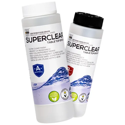 Miniatura 11 de Superclear Resina epoxi para mesa, revestimiento protector 1:1 transparente para mesas, encimeras, encimeras, anti-amarillamiento, resistente a