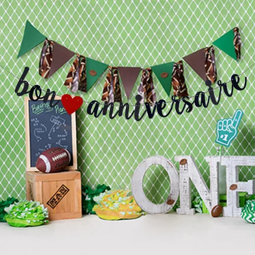 Miniatura 3 de Bon Anniversary Banner Cumpleaños Aniversario Fiesta Banderines Guirnalda Feliz Cumpleaños Fiesta Suministros / Tema Francés Celebrar Decoraciones