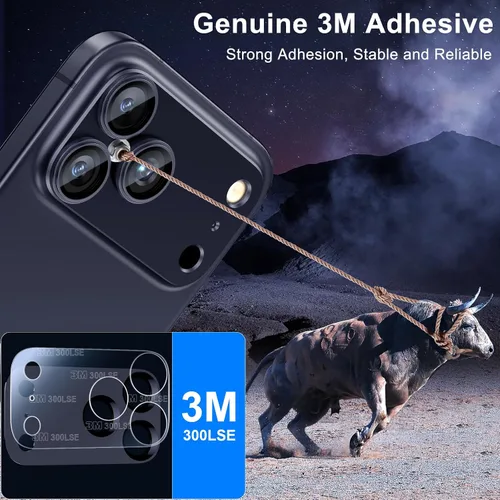 Miniatura 5 de Esanik - Actualización de 2 paquetes para iPhone 17 Pro Max, protector de lente de cámara, cubierta de pantalla de cámara de vidrio templado