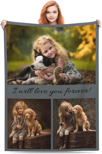 Miniatura 25 de Manta personalizada con texto, fotos, manta personalizada para cumpleaños de adultos y niños, boda, Navidad, Halloween, Día del Padre, Día
