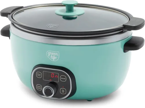 Miniatura 16 de GreenLife Olla de cocción lenta de 6QT, olla de cerámica antiadherente no tóxica sin PFAS, recipiente interior extraíble, programable, apta