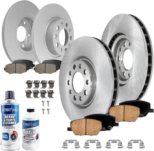Miniatura 26 de Detroit Axle - Kit de frenos para Ford 18-21 Transit Connect, Rotores de freno de disco delantero y trasero Pastillas de freno de cerámica 2018 2019