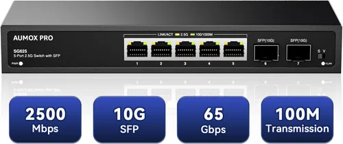 Miniatura 14 de Conmutador Ethernet Gigabit no administrado de 5 puertos, concentrador de red AUMOX PRO Home, divisor Ethernet de oficina, Plug-and-Play