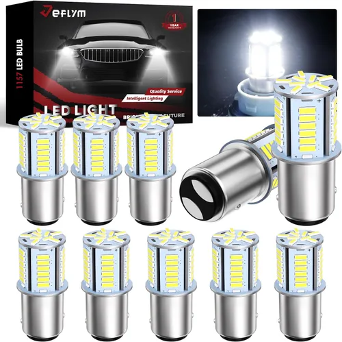 Bombilla LED 1157, 12 V CC sin polaridad 7528 2357 2057 BAY15D Bombilla LED de repuesto para luz trasera de freno para automóvil, RV, remolque,