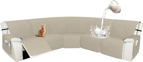 Miniatura 100 de Arfntevss Fundas de sofá modular reclinable, 100% impermeable, en forma de L, para sillón reclinable en forma de L, funda seccional lavable