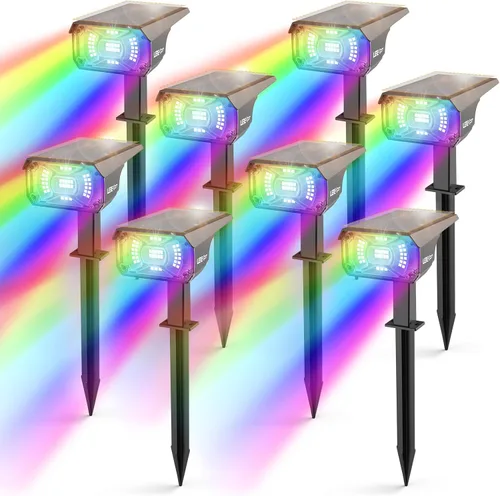 Miniatura 21 de LEREKAM 40 focos LED, IP65, impermeables, con energía solar, 2 en 1, luz de pared, luces de paisajismo al aire libre, encendido/apagado automático