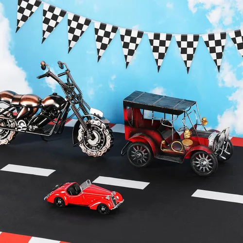 Miniatura 4 de Fabbay 2 piezas de decoración de fiesta de coche de carreras de 2 x 9.8 pies de largo, tapete para correr en el suelo de carreras de carreras