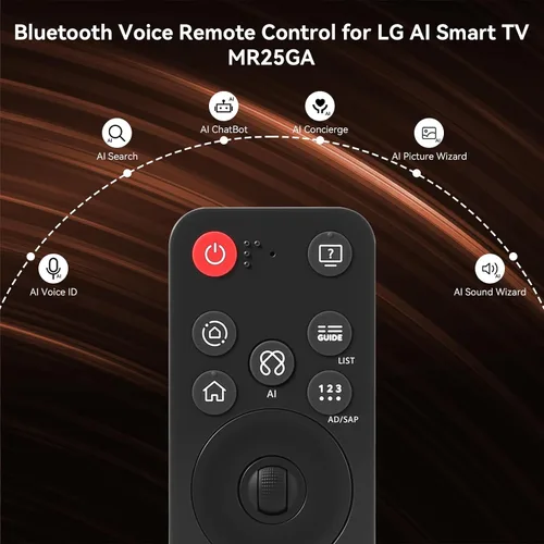 Miniatura 2 de Control remoto por voz Bluetooth MR25GA (AKB76046602) para televisores LG 2019 a 2025, control de voz AI con puntero y Alexa, control remoto