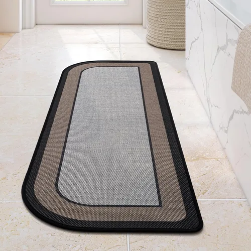 Miniatura 31 de YDKGL Alfombra de baño de medio círculo, alfombras de baño finas para debajo de la puerta, de secado rápido, antideslizante, lavable, con respaldo