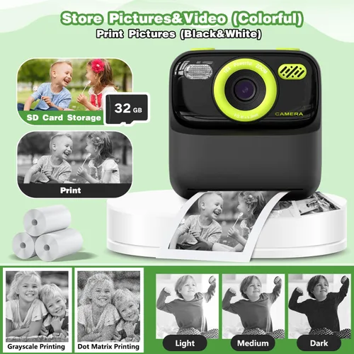 Miniatura 5 de Masterbee Cámara de Impresión Instantánea para Niños, Regalos de Cumpleaños para Niños y Niñas, Cámara Digital para Niños, Video HD 1080P, Regalos