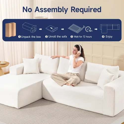 Miniatura 6 de Brage Living Sofá modular modular 2025 de 108 pulgadas, cómodo sofá modular sin hueso con diván en forma de L, sofá de asiento profundo para sala