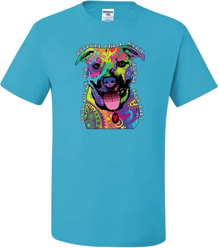 Miniatura 8 de Camisetas divertidas para hombre Don't Judge My Pitbull I Won't Judge Your Kids Púrpura