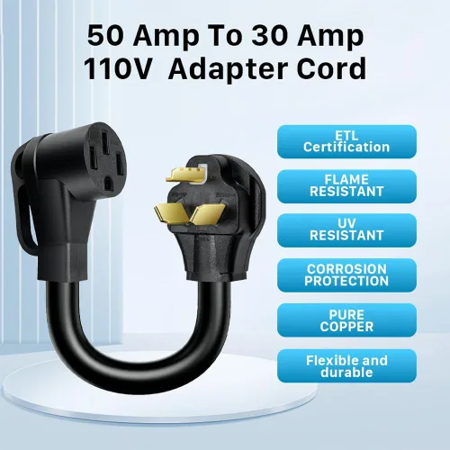 Miniatura 4 de Cable adaptador de cargador EV de 50 amperios a 30 amperios, Nema 10-30P macho a 14-50R hembra conector de alimentación para carga de nivel 2