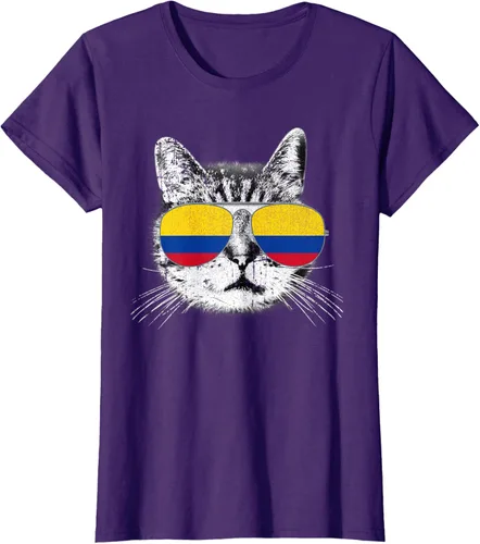 Miniatura 12 de Camisa de bandera de Colombia, orgullo colombiano, gato, hombres, mujeres, niños, camiseta de regalo