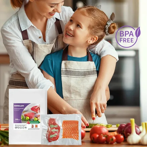 Miniatura 2 de Bolsas selladoras al vacío para alimentos, 100 cuartos de galón de 8 x 12 pulgadas precortadas, grado comercial, sin BPA, resistentes con superficie