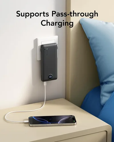 Miniatura 8 de VRURC Cargador Portátil con Enchufe de Pared, 10000mAh Cargador Portátil Delgado con Cables Integrados, PD 20W Banco de Energía de Carga Rápida