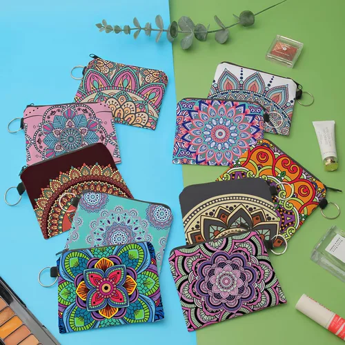 Miniatura 24 de Bolsa de maquillaje, bolsa de viaje, bolsa de cosméticos, organizador de artículos de tocador con cremallera pequeña para mujer, Paquete de 10