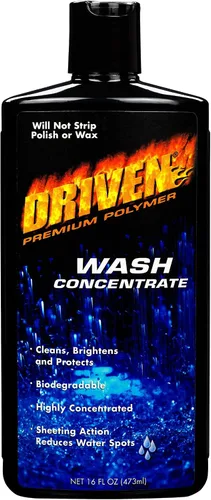 DRIVEN Concentrado de lavado para acabados automotrices y marinos sin pelar el esmalte o la cera – Polímero premium – Limpia, ilumina y protege –