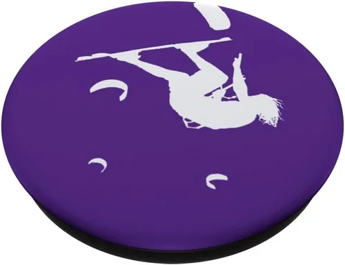 Miniatura 2 de Kitesurfer Somersaulting White Vector Silhouette PopSockets Standard PopGrip