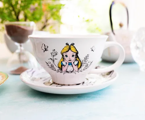 Miniatura 3 de Disney Alicia en el país de las maravillas World of My Own - Juego de taza de té y platillo de cerámica de 12 onzas Juego de regalo de fiesta