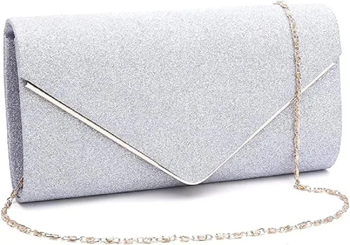 Clutch Purse Evening Bag for Women Prom Glitter Sparkling Handbag With Detachable Chain for Wedding and Party