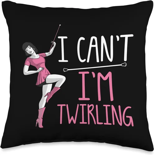 Gymnastics Choreography Majorette Athlete Designs Divertido regalo giratorio para Baton Twirler Majorette mujeres y niñas, 16 x 16, multicolor