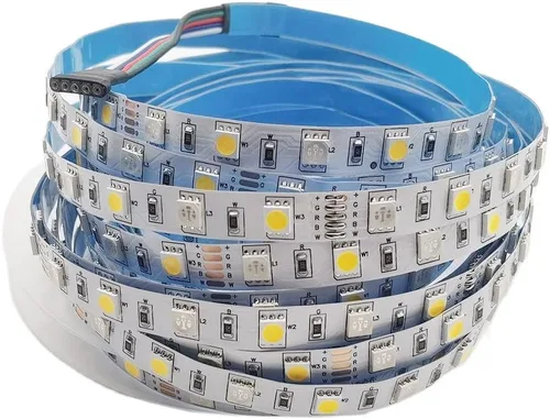 Miniatura 9 de 5050 RGBW RGB+blanco frío (6000K-7000K) 150RGB+150White LED 16.4 ft 16.4ft 60LEDs/m Cinta LED multicolor IP65 revestimiento de silicona impermeable