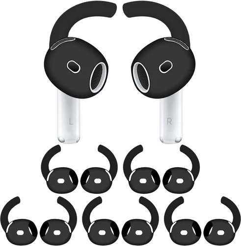 5 pares de ganchos para las orejas para AirPods, 4 ganchos para las orejas, alas de silicona de repuesto, diseño ergonómico, soporte antideslizante