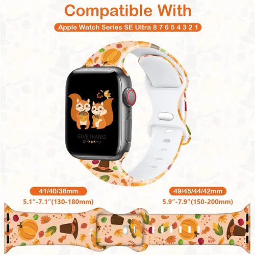 Miniatura 2 de Correa de reloj de Navidad para Halloween, compatible con Apple Watch de 1.496 in 1.575 in 1.614 in 1.654 in 1.732 in 1.772 in 1.929 in para mujer