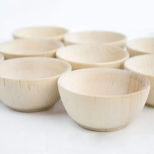 Miniatura 6 de Chica and Jo Juego de 10 cuencos pequeños de madera sin terminar – Cuencos de pellizco, tazas de condimentos, saleros (10) – Fabricado