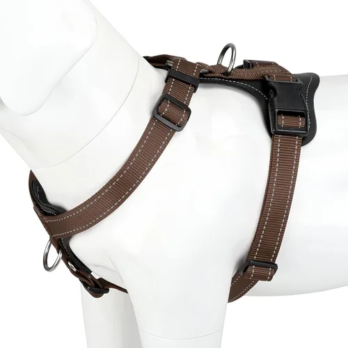 Miniatura 8 de Plutus Pet Arnés ajustable sin tirones para perro con detalles de cuero, chaleco de nailon reflectante resistente para entrenamiento, senderismo