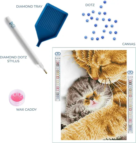 Miniatura 5 de DIAMOND DOTZ Tender Moment Cats - Kits de pintura de diamantes para adultos, kits de arte de diamantes, un kit de manualidades creativo relajante