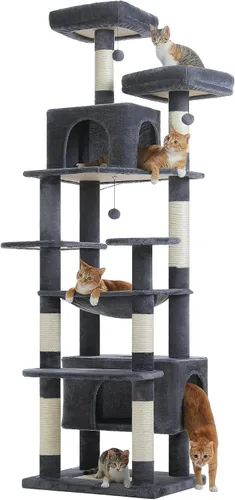 Miniatura 17 de PAWZ Road Árbol grande para gatos, torre para gatos de 72 pulgadas para gatos grandes, condominio para gatos con postes rascadores y almohadillas