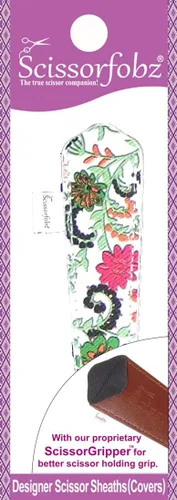 Miniatura 48 de Fundas protectoras para tijeras de diseñador, 4 unidades, tamaño surtido, diseño floral victoriano azul #4-304 Jardín floral victoriano azul