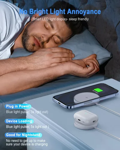 Miniatura 6 de Cargador Inalámbrico Magnético Mag Safe Almohadilla de Carga Compatible con iPhone 17/17 Pro Max/iPhone Air/16/15/15 Plus/14/13/12 Series, Cargador