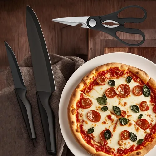 Miniatura 7 de Juego de cuchillos de cocina de 14 piezas con bloque autoafilado, cuchillos ultra afilados de acero inoxidable de alto carbono para cocina, 6