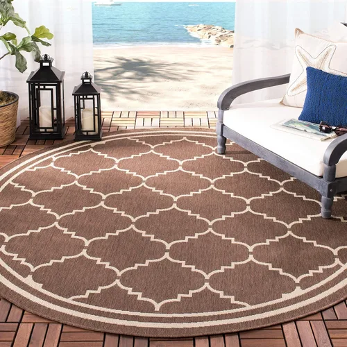 Miniatura 29 de SAFAVIEH Alfombra lavable para exteriores, colección Courtyard de 2.3 x 6.7 pies, color negro y crema, no desprende pelusa y de fácil limpieza